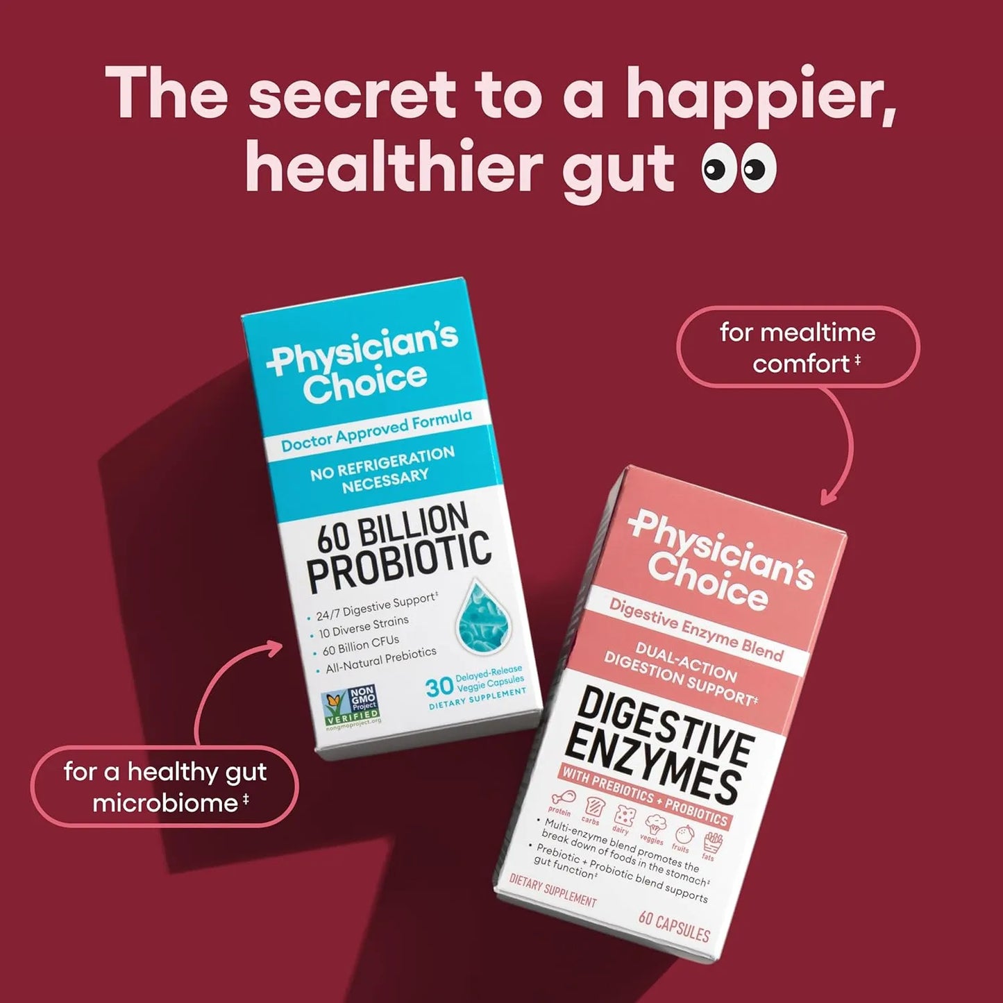 Physician's CHOICE Digestive Enzymes – 60 Capsules