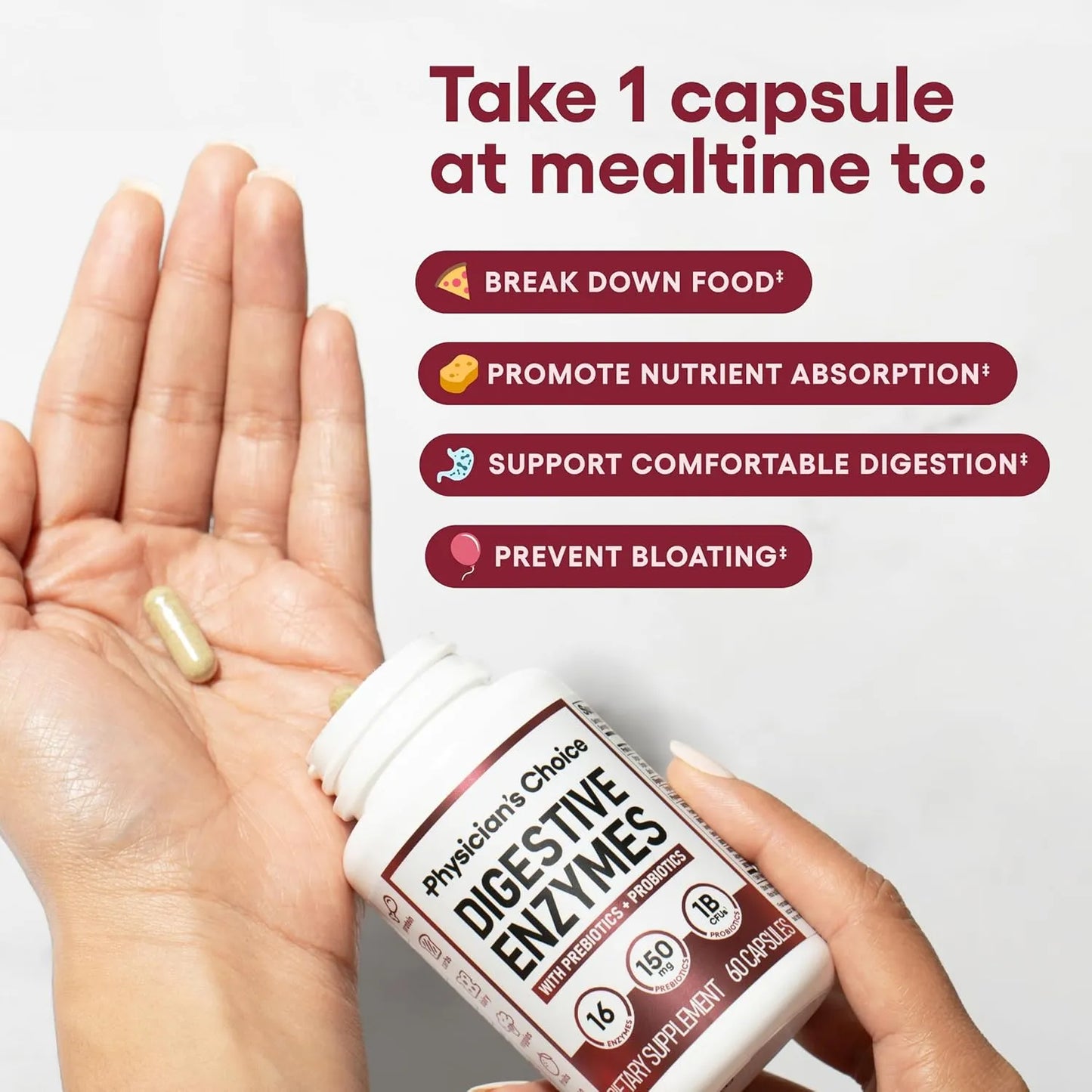 Physician's CHOICE Digestive Enzymes – 60 Capsules